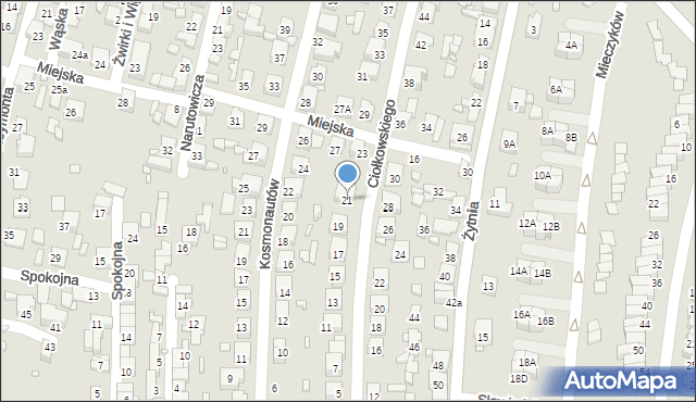 Czeladź, Ciołkowskiego Konstantego, 21, mapa Czeladź