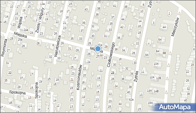 Czeladź, Ciołkowskiego Konstantego, 27, mapa Czeladź