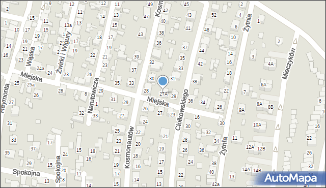 Czeladź, Ciołkowskiego Konstantego, 27A, mapa Czeladź