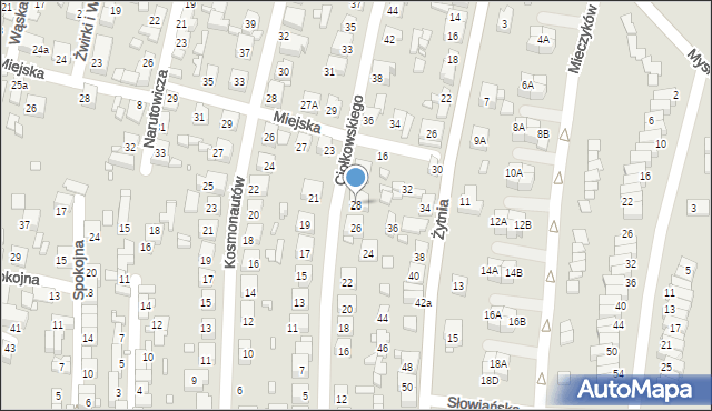 Czeladź, Ciołkowskiego Konstantego, 28, mapa Czeladź