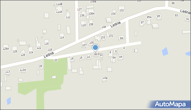 Częstochowa, Cienista, 12A, mapa Częstochowy