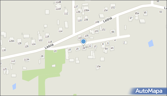 Częstochowa, Cienista, 14, mapa Częstochowy