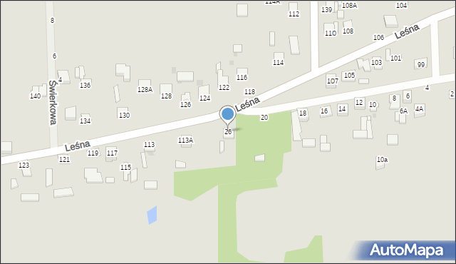 Częstochowa, Cienista, 26, mapa Częstochowy