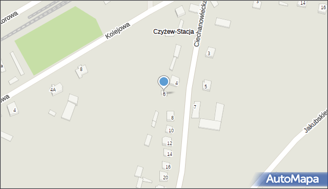 Czyżew, Ciechanowiecka, 6, mapa Czyżew