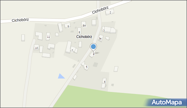 Dąbie, Cichobórz, 4, mapa Dąbie