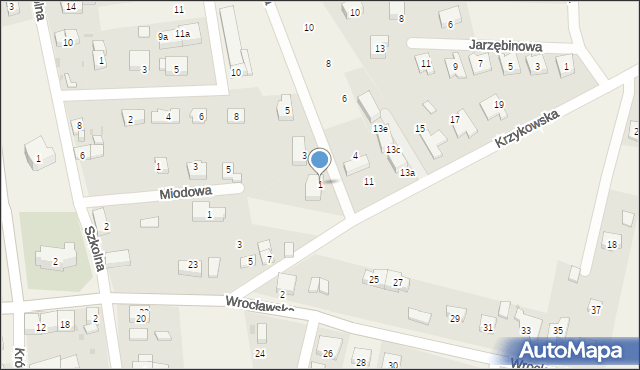 Dobrzykowice, Cicha, 1, mapa Dobrzykowice