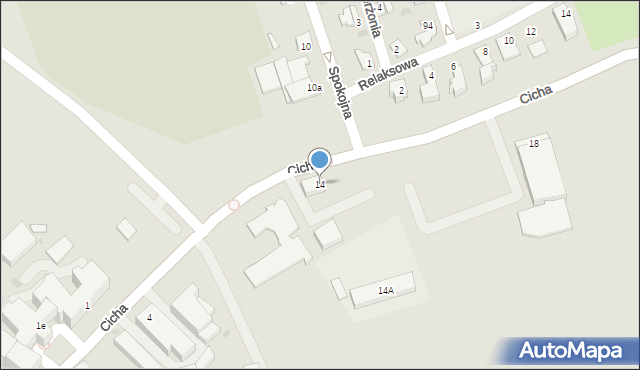 Dzierżoniów, Cicha, 14, mapa Dzierżoniów