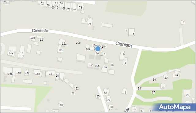 Gdańsk, Cienista, 10e, mapa Gdańska