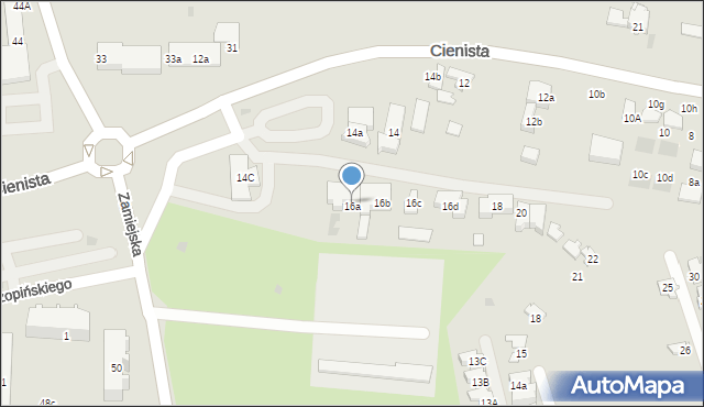 Gdańsk, Cienista, 16a, mapa Gdańska