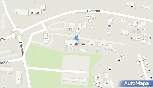 Gdańsk, Cienista, 16b, mapa Gdańska