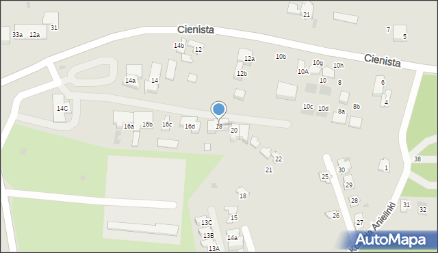 Gdańsk, Cienista, 18, mapa Gdańska