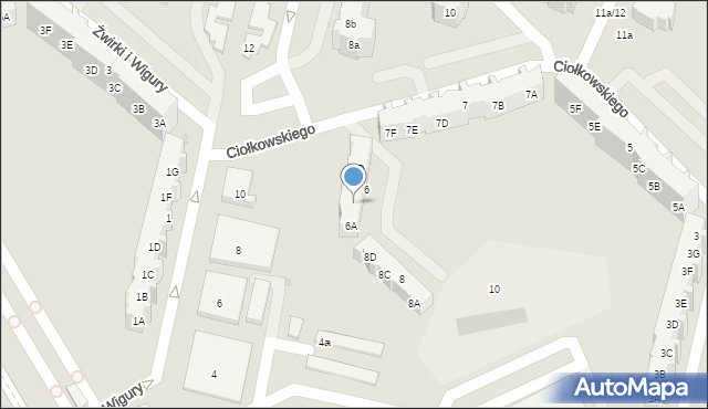 Gdańsk, Ciołkowskiego Konstantego, 6B, mapa Gdańska