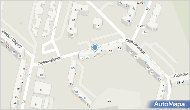 Gdańsk, Ciołkowskiego Konstantego, 7D, mapa Gdańska