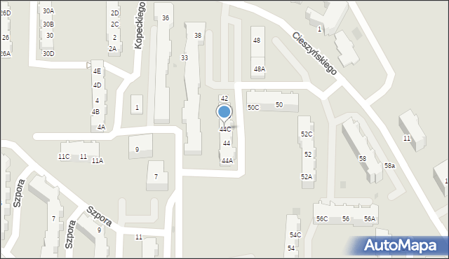 Gdańsk, Cieszyńskiego Władysława, 44C, mapa Gdańska