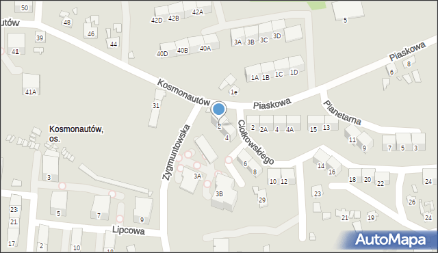 Gliwice, Ciołkowskiego Konstantego, 2, mapa Gliwic