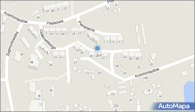 Gliwice, Ciołkowskiego Konstantego, 20, mapa Gliwic