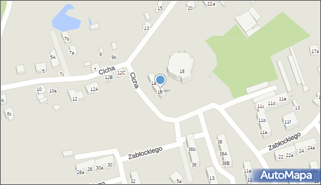 Gniezno, Cicha, 16, mapa Gniezna