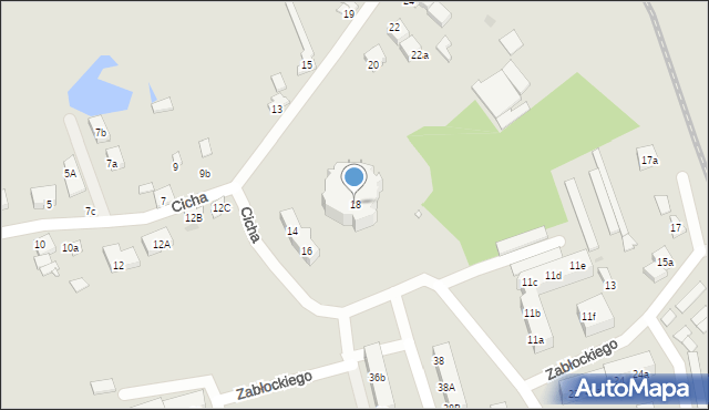 Gniezno, Cicha, 18, mapa Gniezna