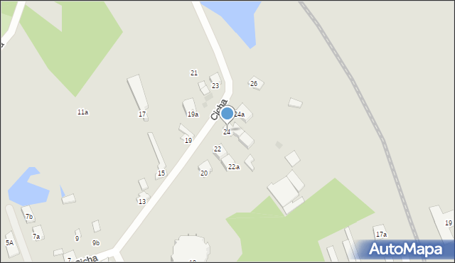 Gniezno, Cicha, 24, mapa Gniezna