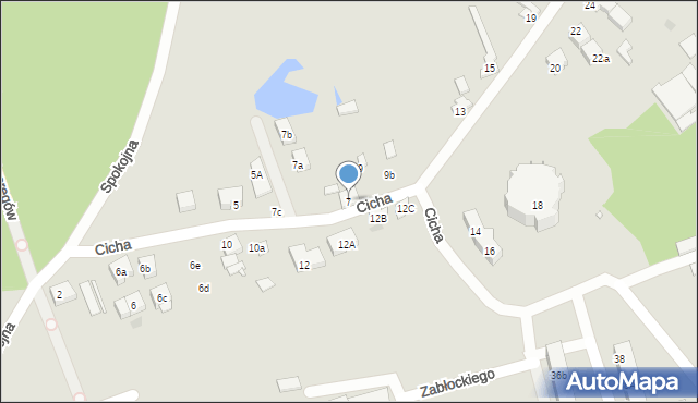 Gniezno, Cicha, 7, mapa Gniezna