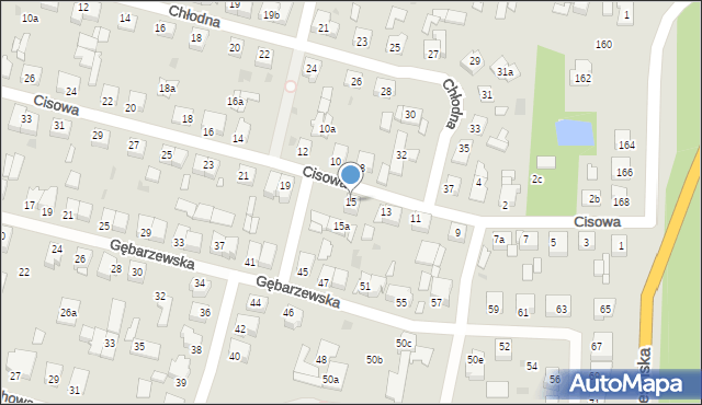 Gniezno, Cisowa, 15, mapa Gniezna