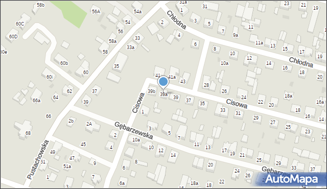 Gniezno, Cisowa, 39a, mapa Gniezna