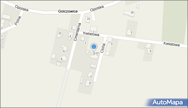 Golczowice, Cicha, 2, mapa Golczowice