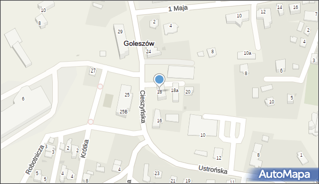 Goleszów, Cieszyńska, 18, mapa Goleszów