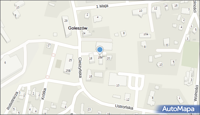 Goleszów, Cieszyńska, 18a, mapa Goleszów