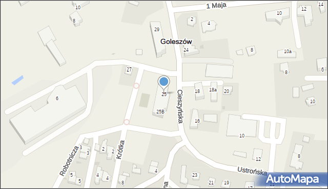 Goleszów, Cieszyńska, 25, mapa Goleszów