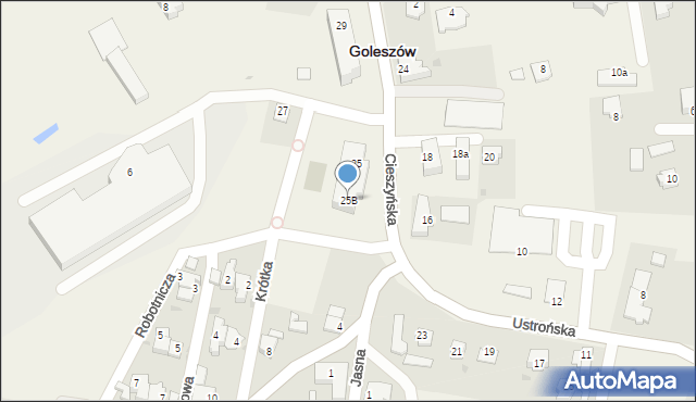 Goleszów, Cieszyńska, 25B, mapa Goleszów