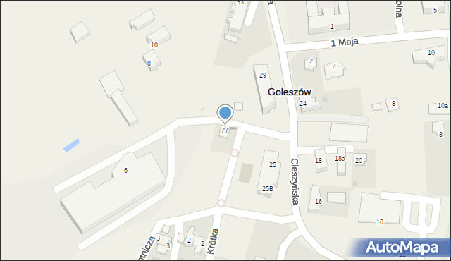 Goleszów, Cieszyńska, 27, mapa Goleszów