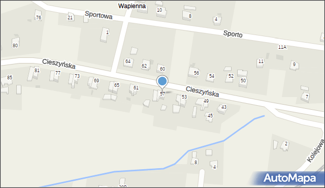 Goleszów, Cieszyńska, 57, mapa Goleszów