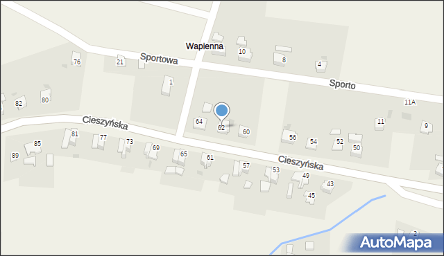 Goleszów, Cieszyńska, 62, mapa Goleszów