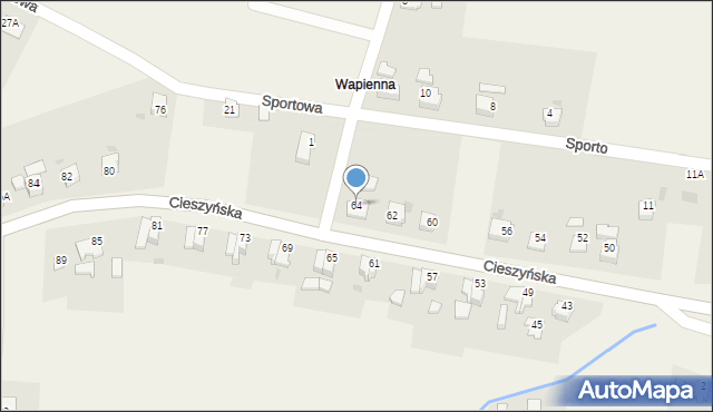 Goleszów, Cieszyńska, 64, mapa Goleszów