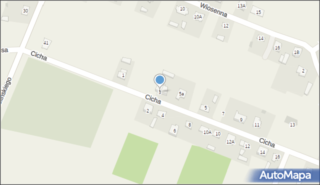 Gołymin-Ośrodek, Cicha, 3, mapa Gołymin-Ośrodek
