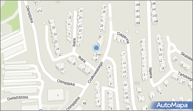 Gorzów Wielkopolski, Ciołkowskiego Konstantego, 17, mapa Gorzów Wielkopolski