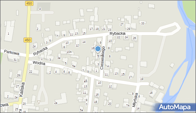 Grabów nad Prosną, Ciesielskiego, 5, mapa Grabów nad Prosną