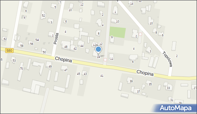 Grądy, Cicha, 14, mapa Grądy