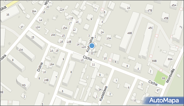 Grodzisk Mazowiecki, Cicha, 12, mapa Grodzisk Mazowiecki