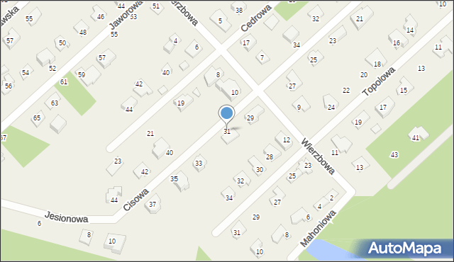 Hipolitów, Cisowa, 31, mapa Hipolitów