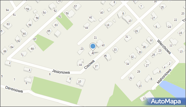 Hipolitów, Cisowa, 42, mapa Hipolitów