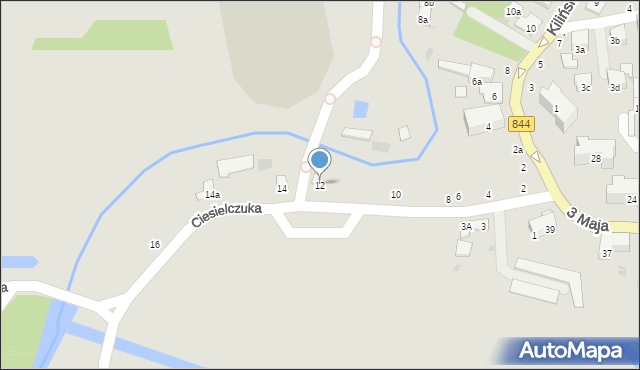 Hrubieszów, Ciesielczuka, 12, mapa Hrubieszów