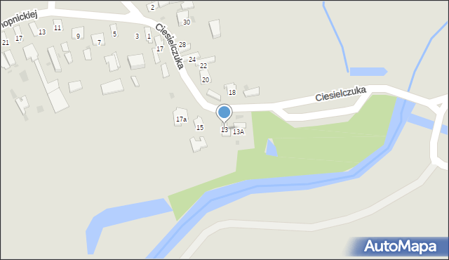 Hrubieszów, Ciesielczuka, 13, mapa Hrubieszów