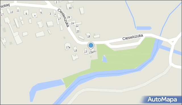 Hrubieszów, Ciesielczuka, 13A, mapa Hrubieszów