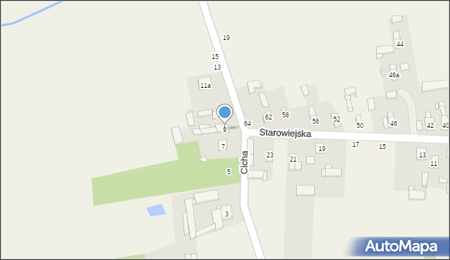 Janików, Cicha, 9, mapa Janików