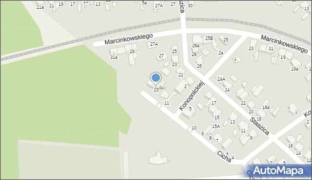 Jarocin, Cicha, 13, mapa Jarocin