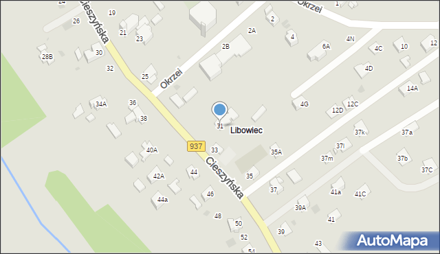 Jastrzębie-Zdrój, Cieszyńska, 31, mapa Jastrzębie-Zdrój