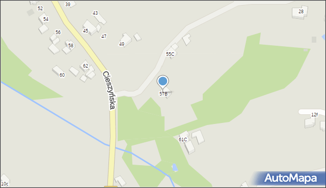 Jastrzębie-Zdrój, Cieszyńska, 57B, mapa Jastrzębie-Zdrój