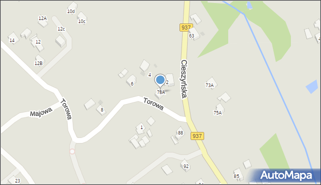 Jastrzębie-Zdrój, Cieszyńska, 78A, mapa Jastrzębie-Zdrój